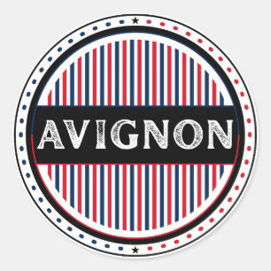 Avignon City Pride Emblem – Französische Identität Runder Aufkleber