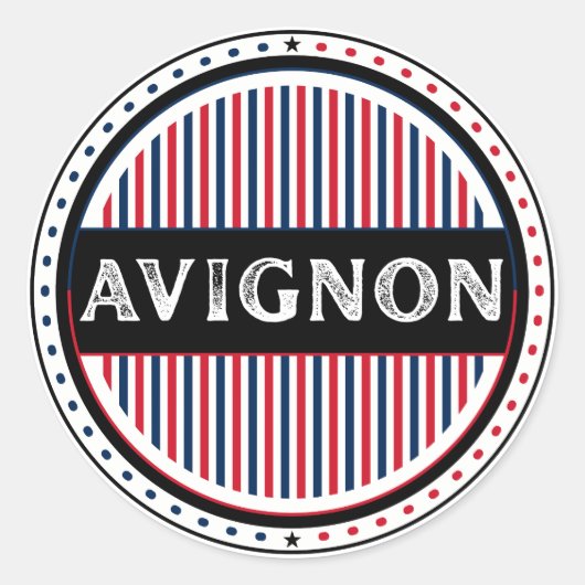 Avignon City Pride Emblem – French Identity Runder Aufkleber (Vorderseite)