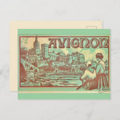 Avignon France Illustration Postcard Postkarte (Vorne/Hinten)