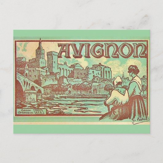 Avignon France Illustration Postcard Postkarte (Vorderseite)