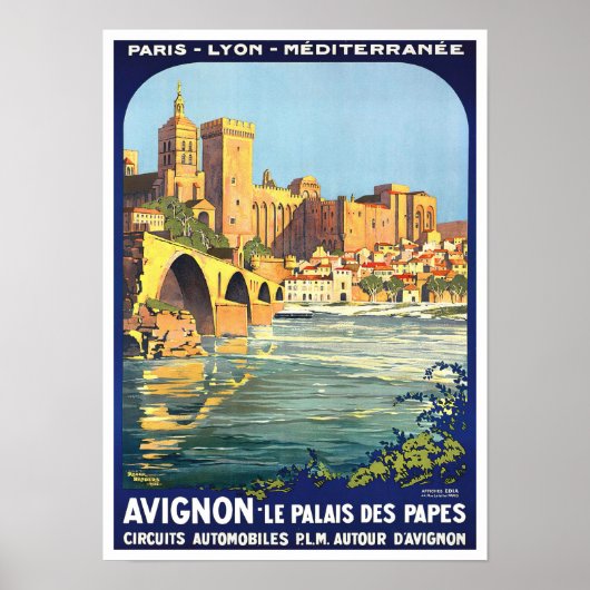 Avignon France Vintage Reise Poster (Vorne)