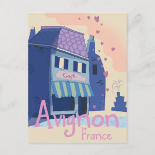 Avignon Frankreich Cartoon-Reiseposter Postkarte