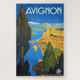 Avignon, Frankreich, Vintage-Reiseposter Puzzle