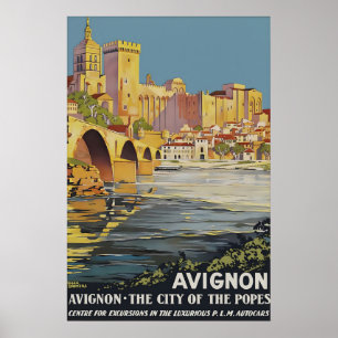 Avignon Frankreich Vintage-Reiseposter, Stadt der Poster