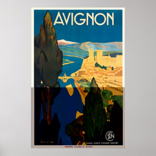 Avignon Provence Frankreich Vintage Reiseposter Poster