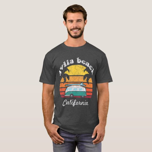 Avila Beach Souvenir Retro California Men Women T-Shirt (Vorne ganz)