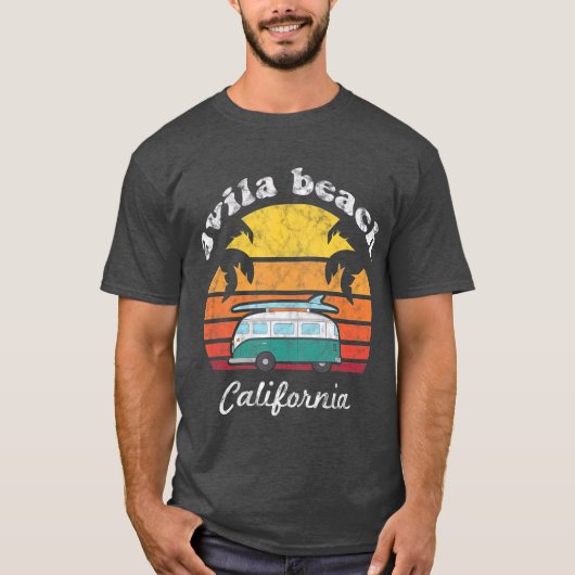 Avila Beach Souvenir Retro California Men Women T-Shirt (Vorderseite)