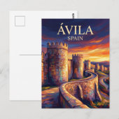 Ávila - Stadtmauern Spanien Postkarte (Vorne/Hinten)