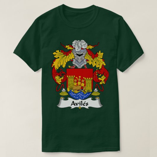 Aviles Coat of Arms - Family Crest Premium  T-Shirt (Design vorne)