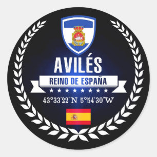 Avilés Runder Aufkleber