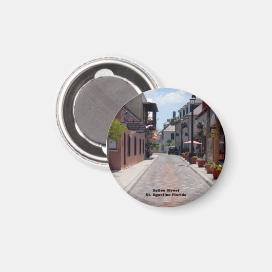 Aviles Street St. Augustine Florida Magnet (Vorderseite/Rückseite)