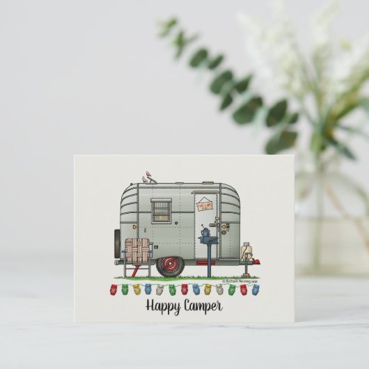 Avion Camper Trailer HSH Postkarte (Stehend Vorderseite)