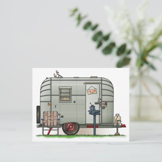 Avion Camper Trailer Postkarte (Stehend Vorderseite)