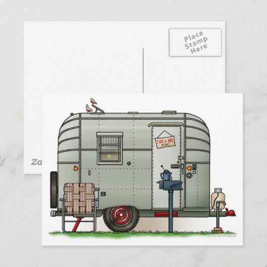 Avion Camper Trailer Postkarte (Vorne/Hinten)