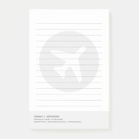 Avionik + Luftfahrt | Minimaler Stil Post-it Klebezettel (Vorderseite)
