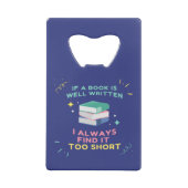 Avior Reader I - Jane Austen Zitat Geldbeutel Flaschenöffner (Rückseite)