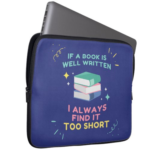 Avior Reader I - Jane Austen Zitat Laptopschutzhülle (Vorne Rechts)