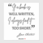 Avior Reader II - Jane Austen Zitat Aufkleber (Blatt)