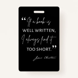 Avior Reader II - Jane Austen Zitat Ausweis