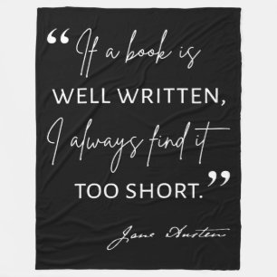 Avior Reader II - Jane Austen Zitat Fleecedecke