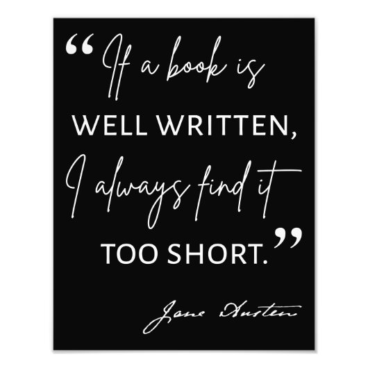 Avior Reader II - Jane Austen Zitat Fotodruck (Vorne)