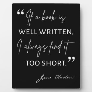 Avior Reader II - Jane Austen Zitat Fotoplatte