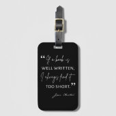 Avior Reader II - Jane Austen Zitat Gepäckanhänger (Vorderseite Vertikal)