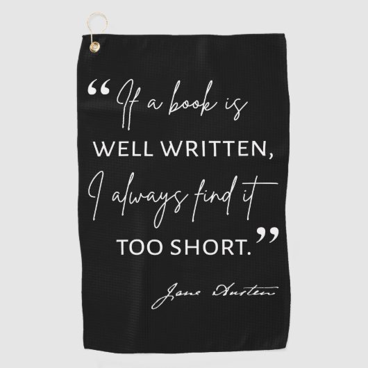 Avior Reader II - Jane Austen Zitat Golfhandtuch (Vorderseite)