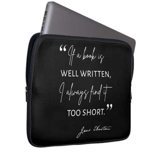 Avior Reader II - Jane Austen Zitat Laptopschutzhülle (Vorne Rechts)