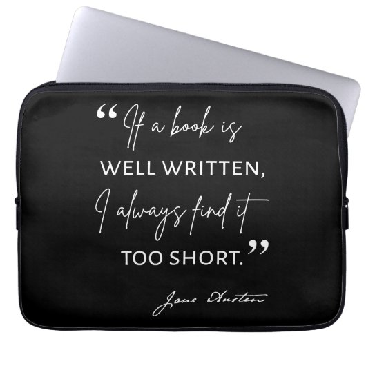 Avior Reader II - Jane Austen Zitat Laptopschutzhülle (Vorderseite)