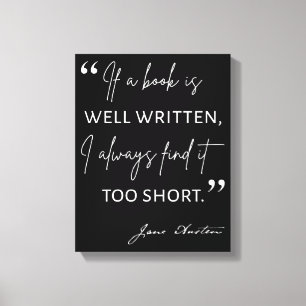 Avior Reader II - Jane Austen Zitat Leinwanddruck
