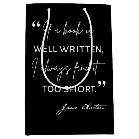 Avior Reader II - Jane Austen Zitat Mittlere Geschenktüte (Vorderseite)