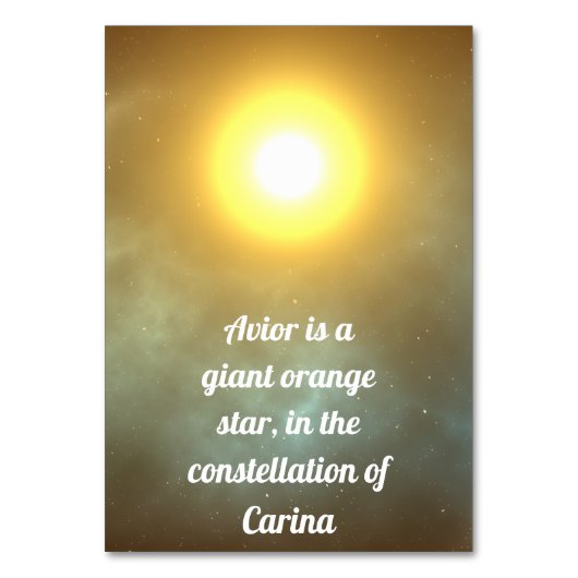 Avior Tischnummer (Rückseite)