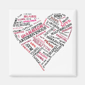 AVM Awareness Word Soup Heart Magnet (Vorne)