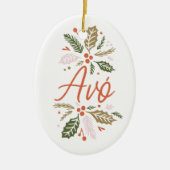 Avó Bright Holly Christmas Foto Keramik Ornament (Vorne)