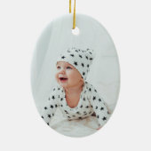 Avó Bright Holly Christmas Foto Keramik Ornament (Hinten)