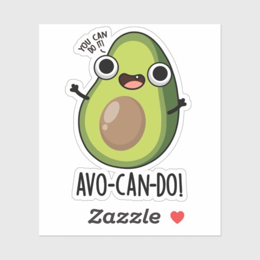 Avo-can-do Funny Avocado Pun Aufkleber (Blatt)