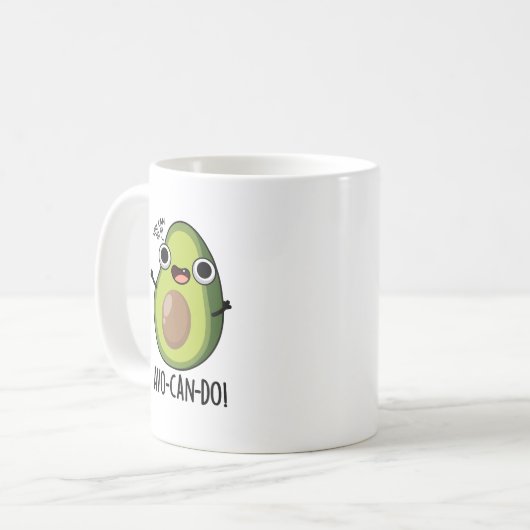 Avo-can-do Funny Avocado Pun Kaffeetasse (Vorderseite Links)