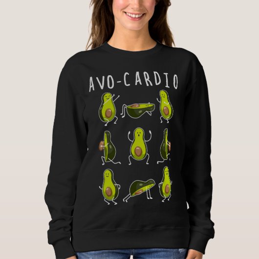 Avo-Cardio Avocado Cardio Sonnige Übung Obstpuppe Sweatshirt (Vorderseite)