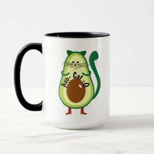 Avo-cat-o , Nerdy Cat Guac Avocado Funny Coffee Tasse