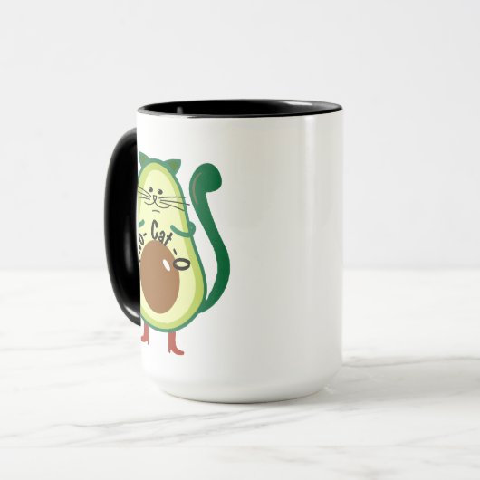 Avo-cat-o , Nerdy Cat Guac Avocado Funny Coffee Tasse (Vorderseite Links)