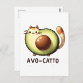 Avo-Catto Punny Postcard Postkarte (Vorne/Hinten)