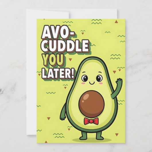 Avo-Cuddle You Later cute avocado pun gift fruit Dankeskarte (Vorderseite)