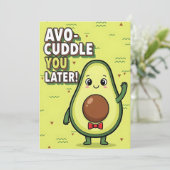 Avo-Cuddle You Later cute avocado pun gift fruit Dankeskarte (Stehend Vorderseite)