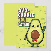 Avo-Cuddle You Later cute avocado pun gift fruit Dankeskarte (Vorne/Hinten)
