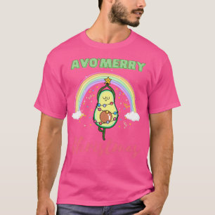 Avo fröhliche Weihnachten Avocado Yoga Regenbogen T-Shirt