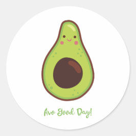 Avo Good Day Avocado Pun Funny Runder Aufkleber