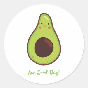 Avo Good Day Avocado Pun Funny Runder Aufkleber