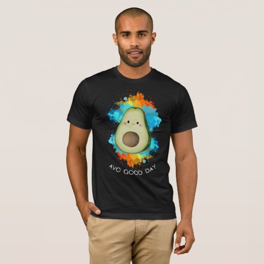 Avo Good Day - Funny Happy Avocado T - Shirt (Vorne ganz)