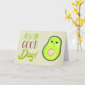 Avo Good Day Kawaii Hand Drawn Avocado BLANK niedl Karte (Gelbe Blume)